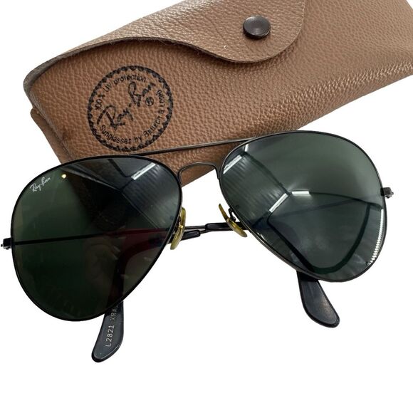 Vintage Ray Bans Classic Aviator Sunglasses L2821 Black - Picture 7 of 7